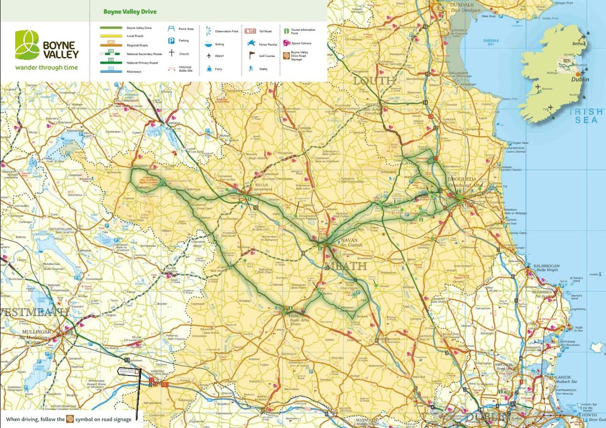 térkép boyne valley írország