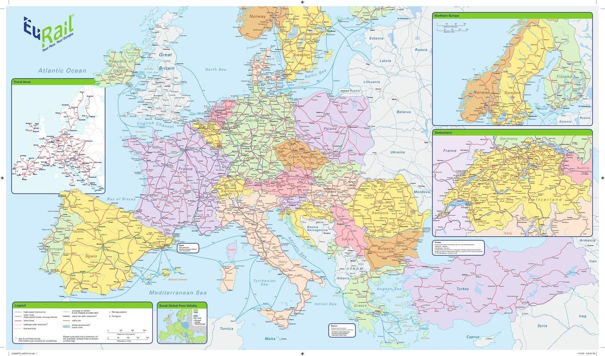 térkép eurail írország