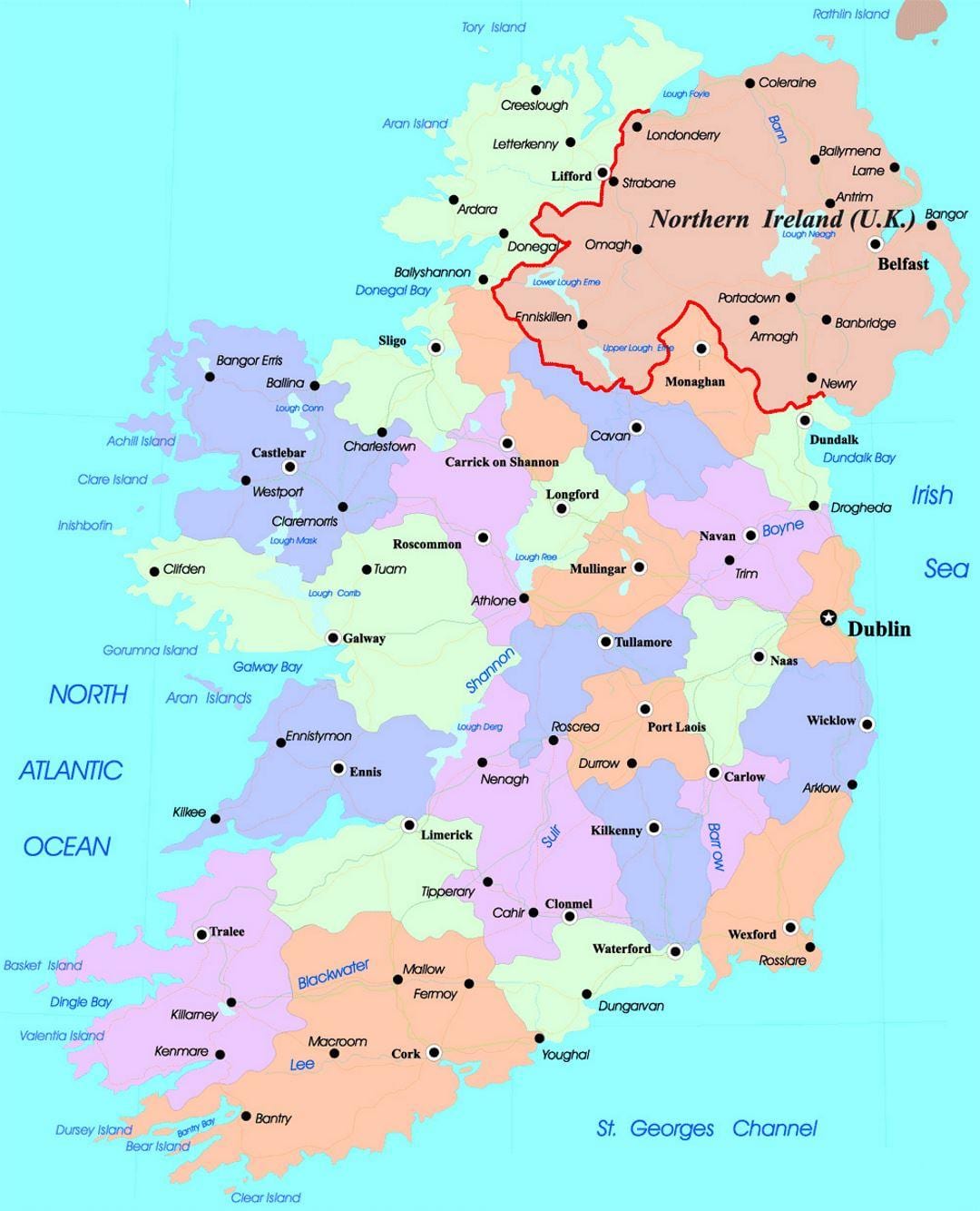 térkép irelands