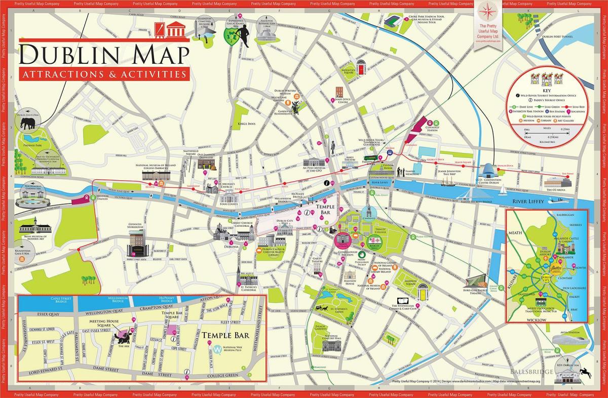 térkép dublin írország turista látványosságok