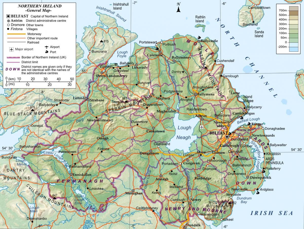 a térkép észak-írország