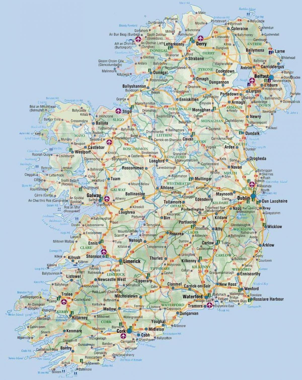 egy térkép írország