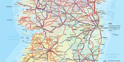 Írország busz útvonalak térkép