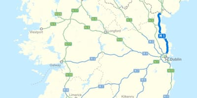 Írország térkép autópálya