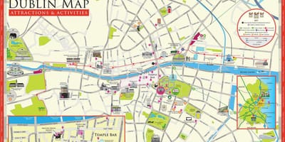 Térkép dublin írország turista látványosságok