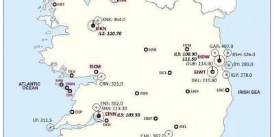 Írország térkép mutatja repülőterek